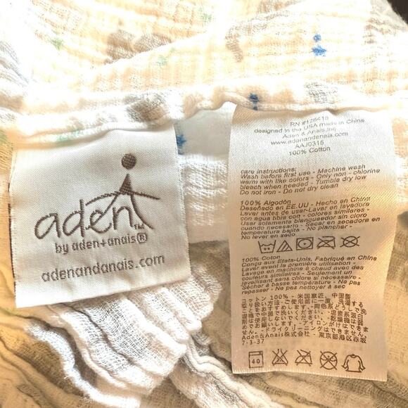 Aden + Anais Baby Muslin Swaddle Blanket Set Of Three In Elephant Star Blue Gray - Picture 5 of 6